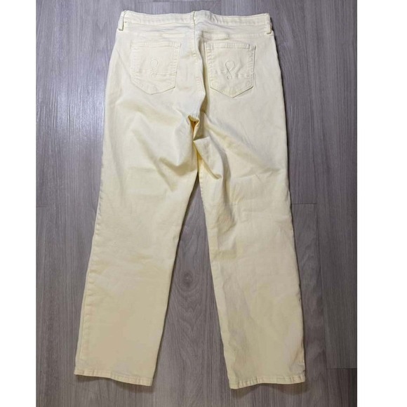 Lilly Pulitzer Womens Size 10 Yellow Button Fly Cropped Jeans - Picture 4 of 11